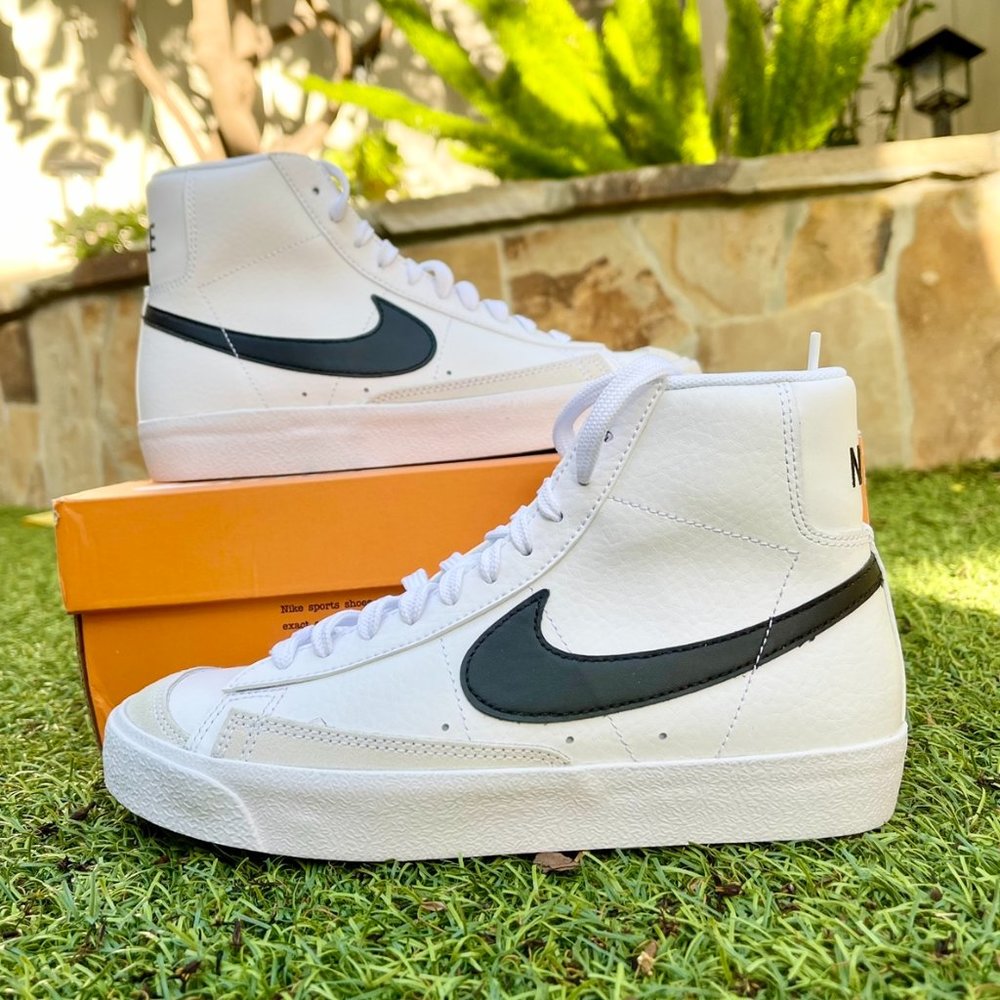 Nike White and Black High-Top Sneakers